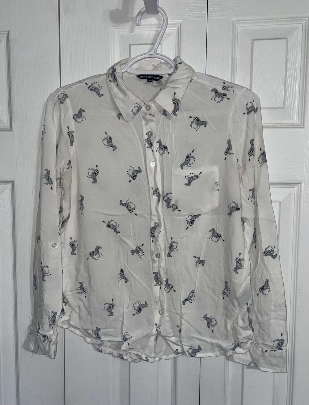 White Zebra Print Shirt